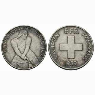 Schweiz 5 Franken 1939 B Laupen