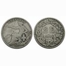 Schweiz 2 Franken 1860 B Sitzende Helvetia