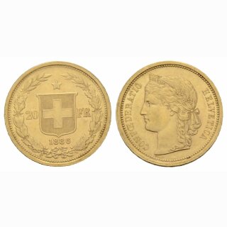 Schweiz 20 Franken 1886 Helvetia