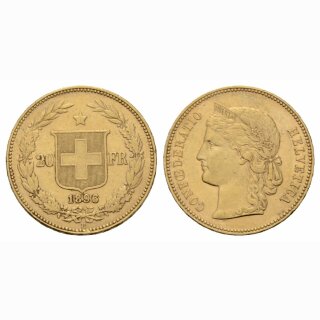 Schweiz 20 Franken 1896 B Helvetia