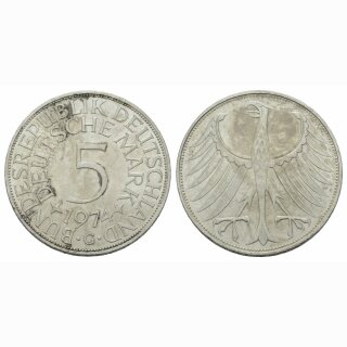 Deutschland 5 Mark 1974 G