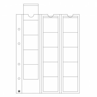 Münzhüllen OPTIMA, für 15 Münzen bis 42 mm Ø, glasklar, 5erPack