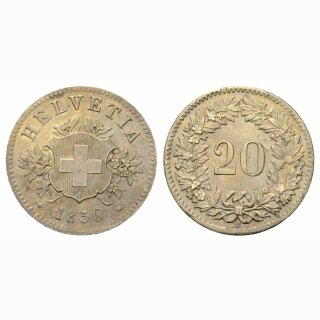 Schweiz 20 Rappen  1850 BB