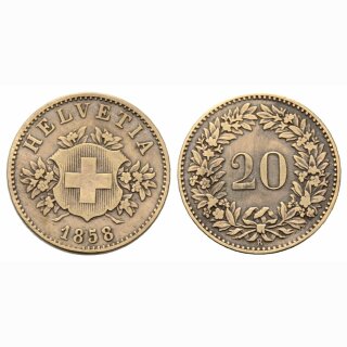 Schweiz 20 Rappen  1858 BB