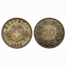 Schweiz 20 Rappen  1858 BB