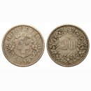 Schweiz 20 Rappen  1859 BB