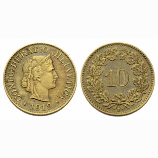 Schweiz 10 Rappen 1918 B