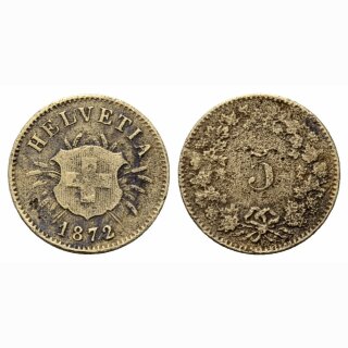 Schweiz 5 Rappen 1872 B