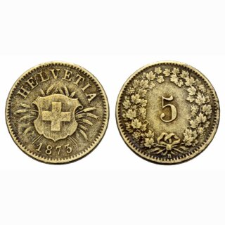 Schweiz 5 Rappen 1873 B