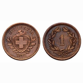 Schweiz 1 Rappen  1872 B