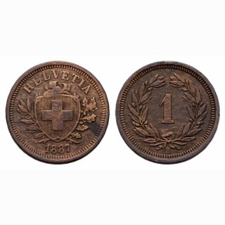 Schweiz 1 Rappen  1887 B