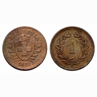 Schweiz 1 Rappen  1891 B