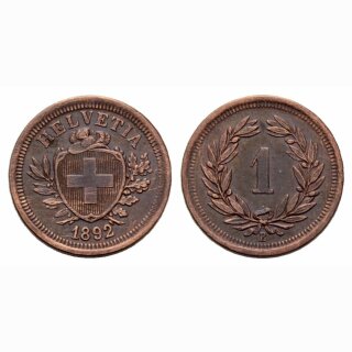 Schweiz 1 Rappen  1892 B