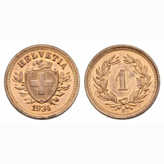Schweiz 1 Rappen  1934 B