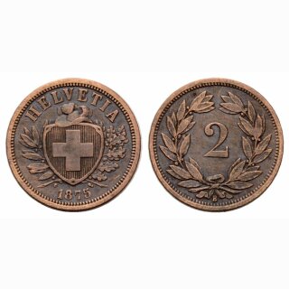 Schweiz 2 Rappen 1875 B