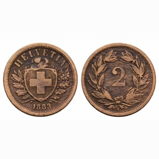 Schweiz 2 Rappen 1883 B