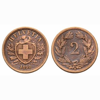 Schweiz 2 Rappen 1890 B