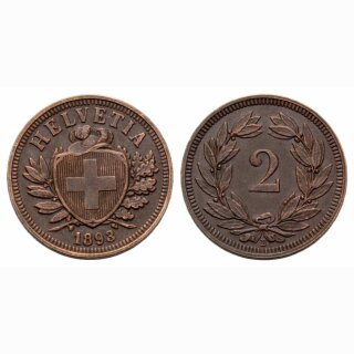 Schweiz 2 Rappen 1893 B