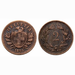 Schweiz 2 Rappen 1893 B