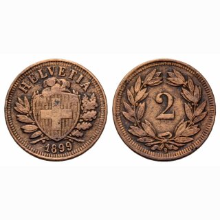 Schweiz 2 Rappen 1899 B