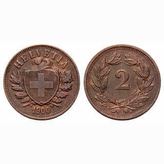 Schweiz 2 Rappen 1900 B