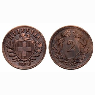 Schweiz 2 Rappen 1909 B