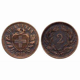 Schweiz 2 Rappen 1910 B