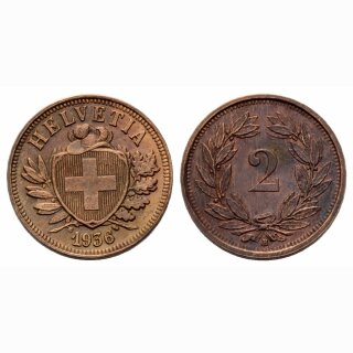 Schweiz 2 Rappen 1936 B