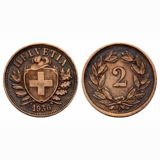 Schweiz 2 Rappen 1936 B