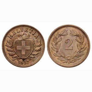 Schweiz 2 Rappen 1937 B