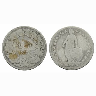 Schweiz 1/2 Franken 1877 B Stehende Helvetia