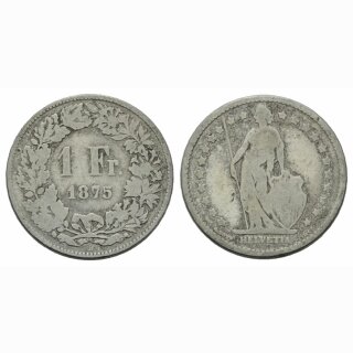 Schweiz 1 Franken 1875 B Stehende Helvetia