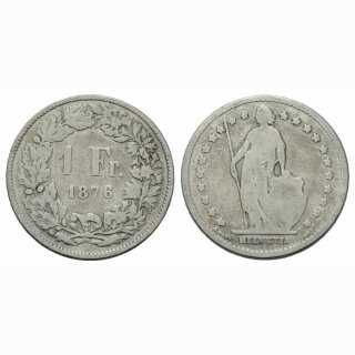 Schweiz 1 Franken 1876 B Stehende Helvetia