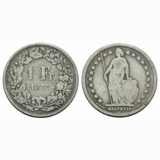 Schweiz 1 Franken 1877 B Stehende Helvetia