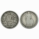 Schweiz 1 Franken  1877 B Stehende Helvetia