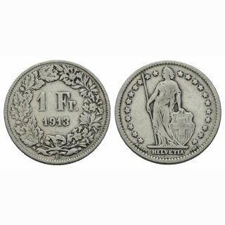 Schweiz 1 Franken  1913 B Stehende Helvetia