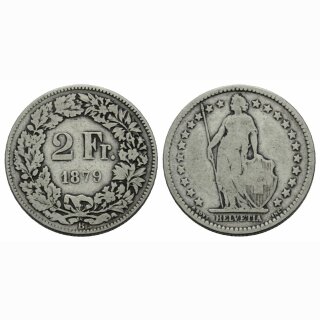 Schweiz 2 Franken  1879 B Stehende Helvetia