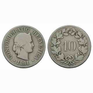 Schweiz 10 Rappen  1881 B