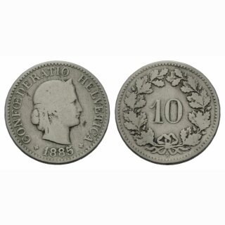 Schweiz 10 Rappen  1885 B