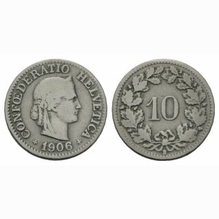 Schweiz 10 Rappen  1906 B