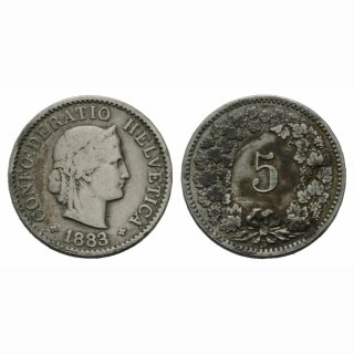 Schweiz 5 Rappen  1883 B