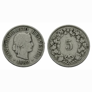 Schweiz 5 Rappen  1889 B