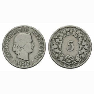 Schweiz 5 Rappen  1898 B